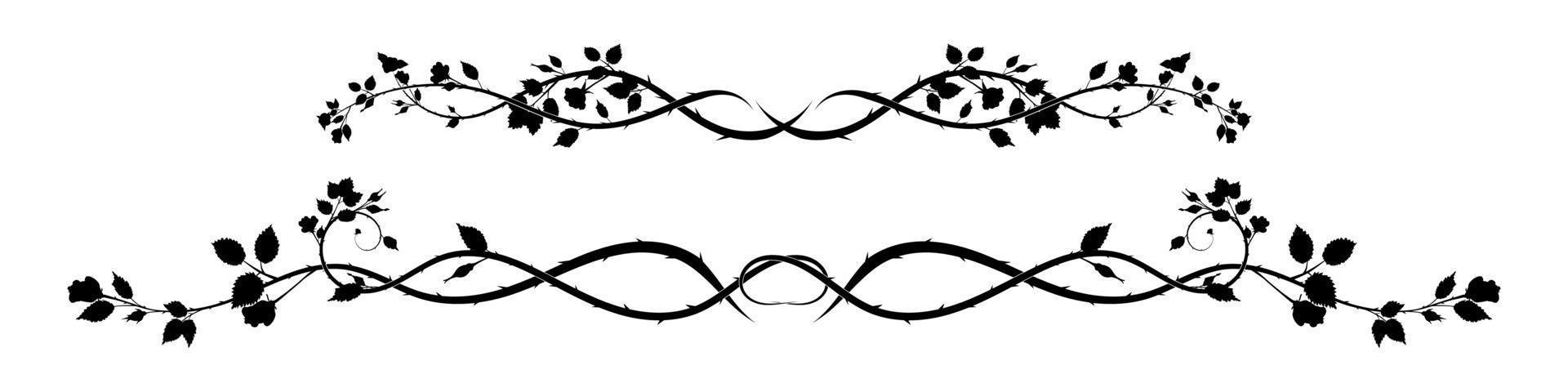 long ornament on the bottom of the page with rose vector