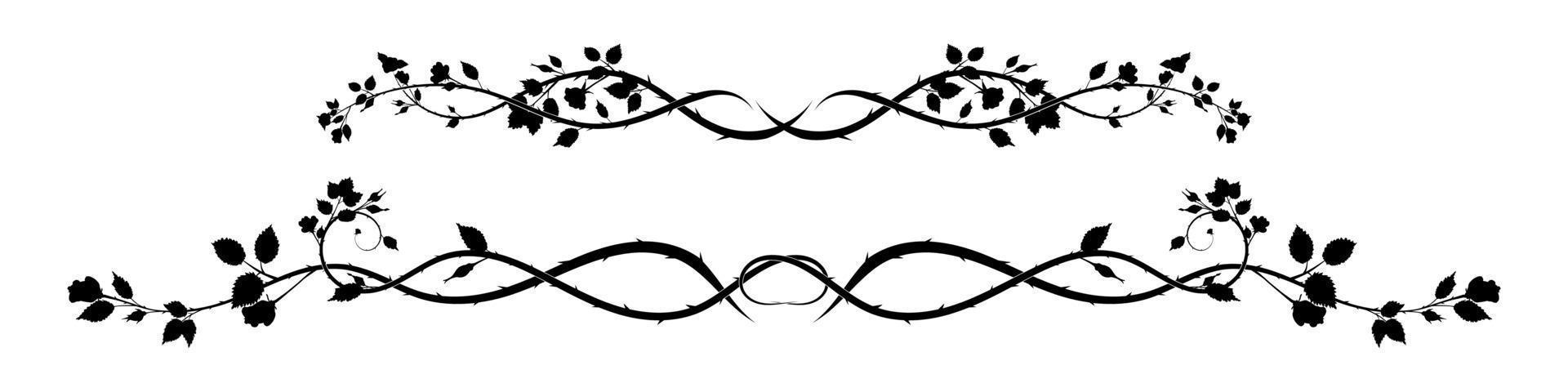 long ornament on the bottom of the page with rose vector