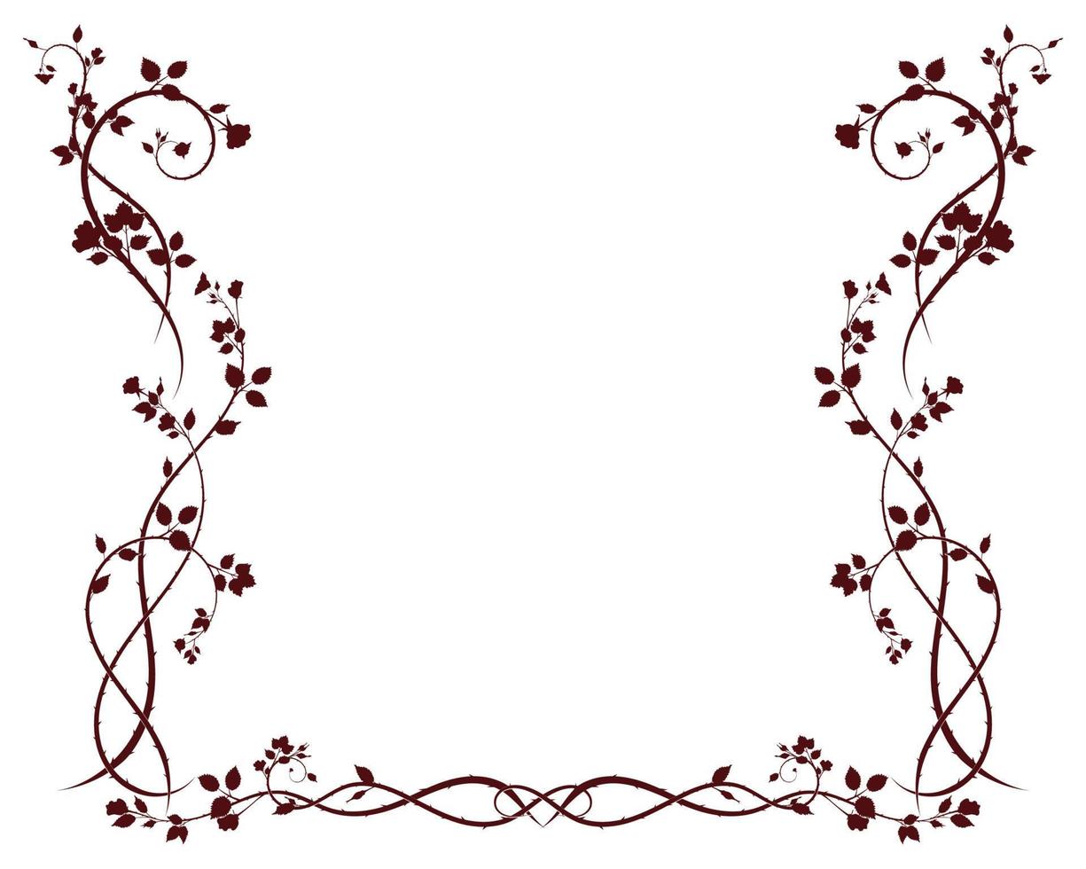 Frame ornament patterns rose vine and flowers new vector