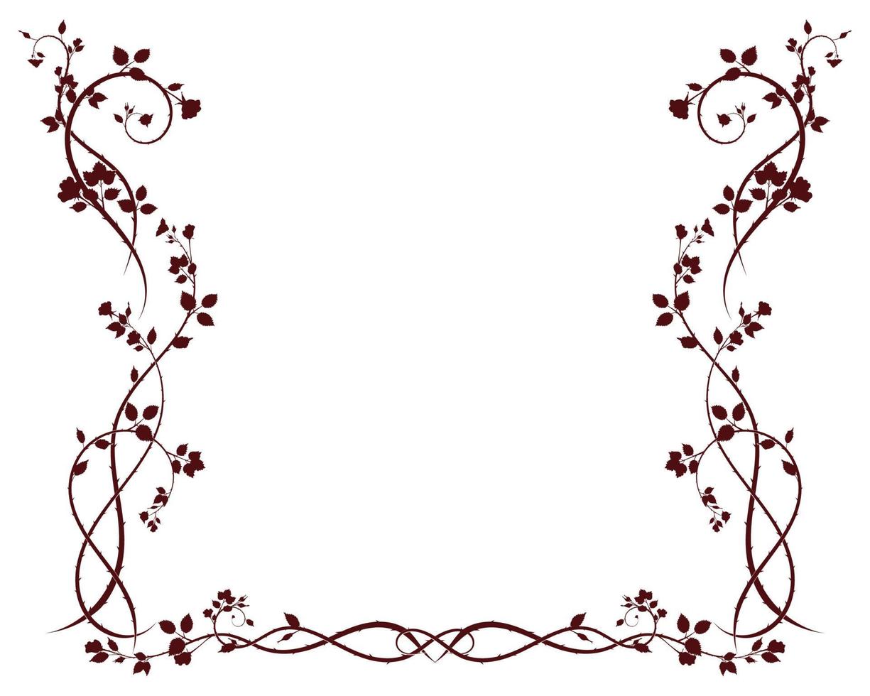 Frame ornament patterns rose vine and flowers new vector