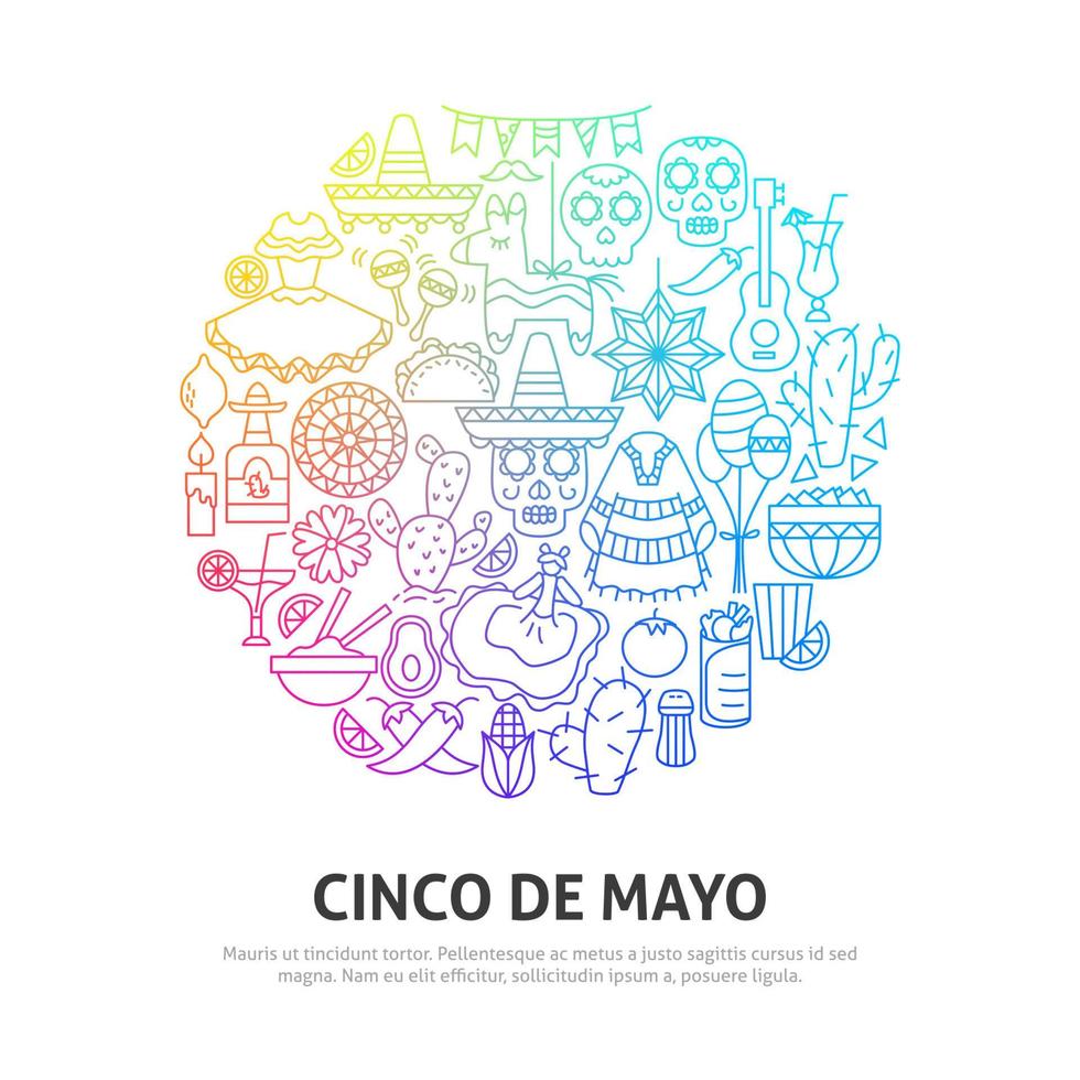 concepto de círculo cinco de mayo vector