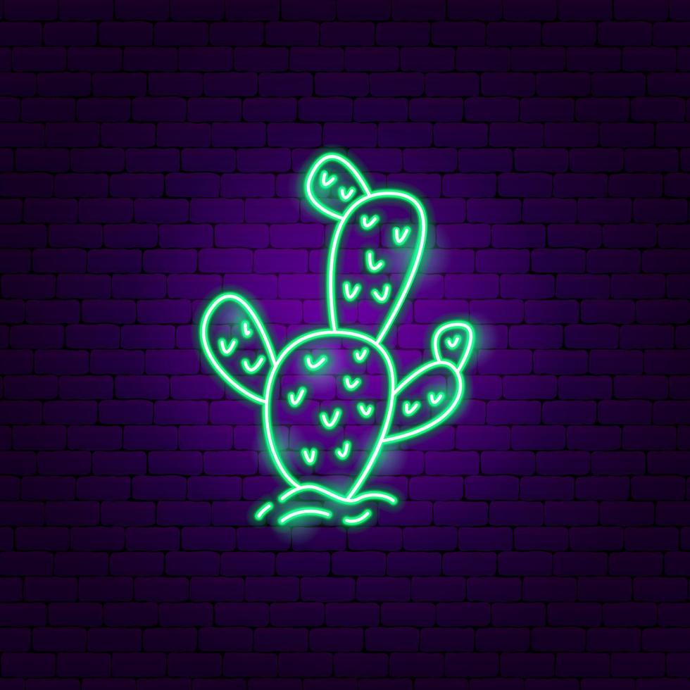 Cactus Plant Neon Sign vector