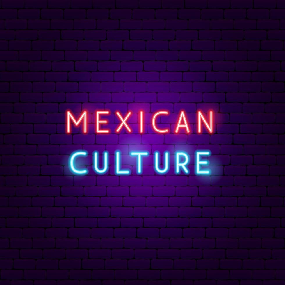 texto de neón de la cultura mexicana vector