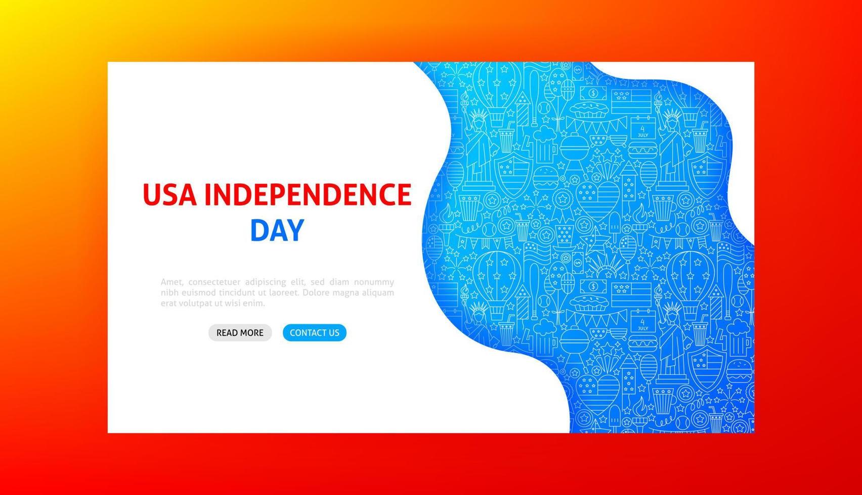 USA Independence Day Landing Page vector