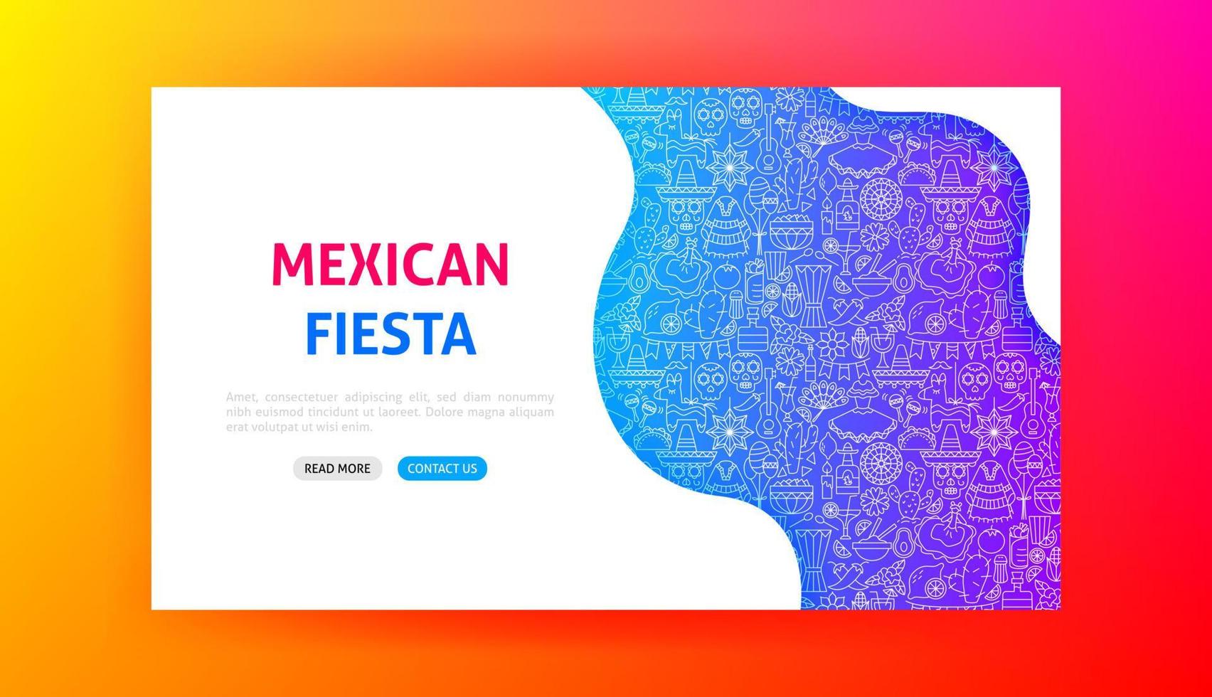 página de inicio de la fiesta mexicana vector