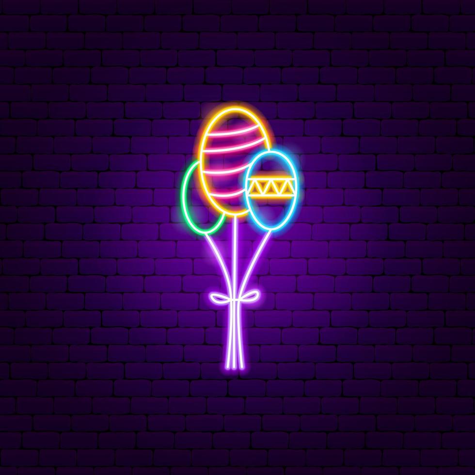 Decorative Balloons Neon Sign vector