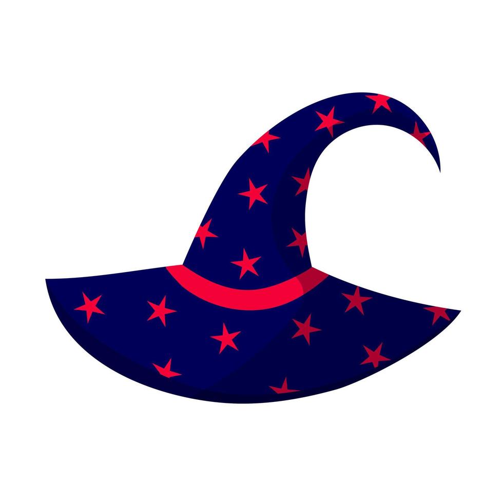 Witch hat with stars Icon. vector