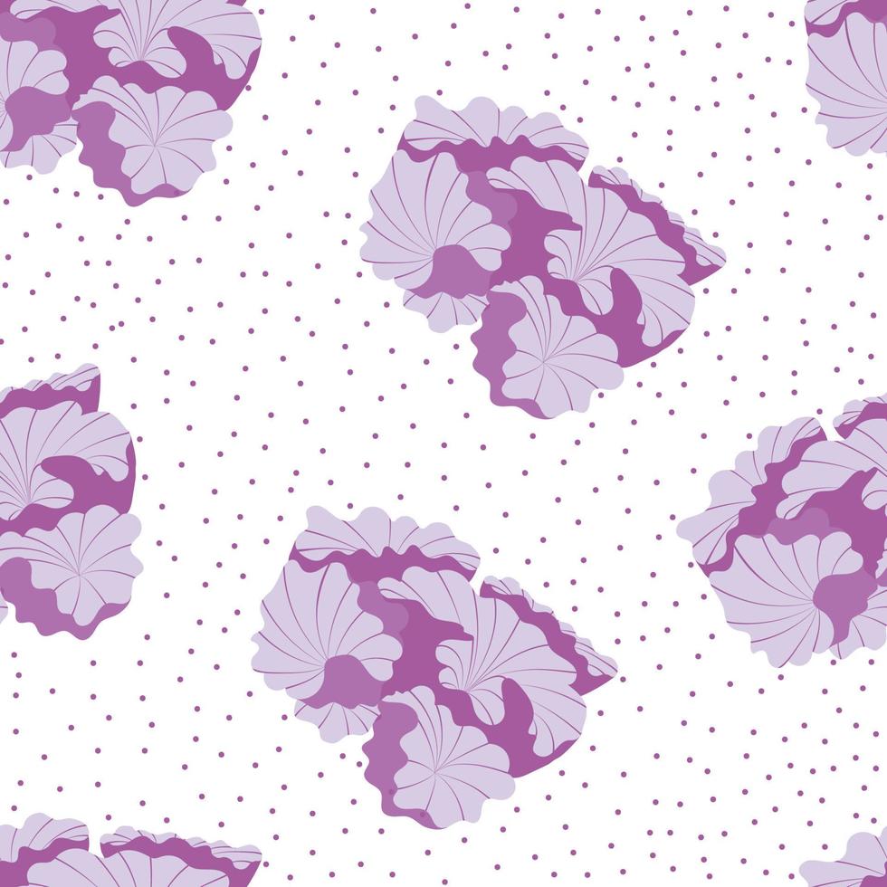 seamless pattern with purple coral and decor with small dots vector