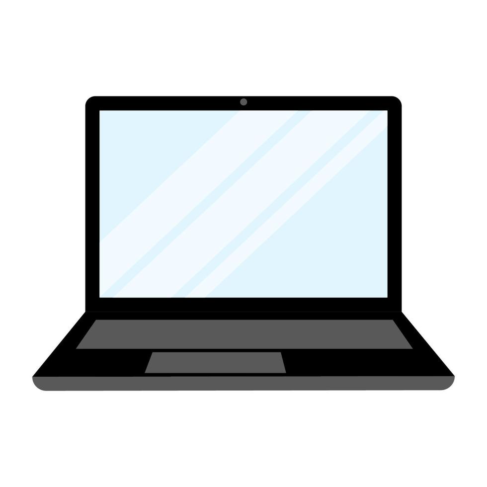 Laptop Computer PC with space for your message.Laptop for games and work.Remote study and work.Vector illustration vector
