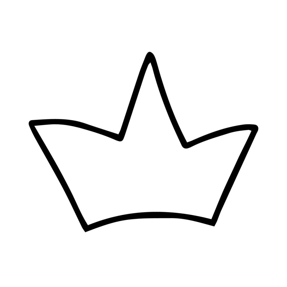 A crown drawn in the Doodle style.Outline drawing by hand.Black and white image.Monochrome.Vector illustration vector
