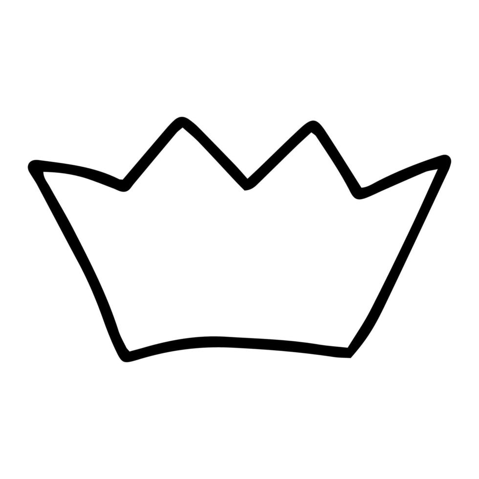 A crown drawn in the Doodle style.Outline drawing by hand.Black and white image.Monochrome.Vector illustration vector