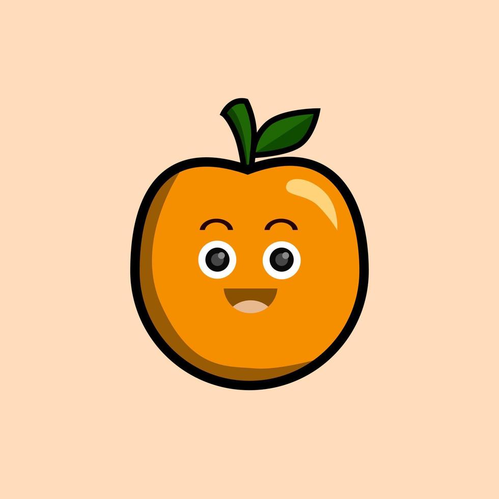 smiling orange fruit cartoon character design. design for children's book vector