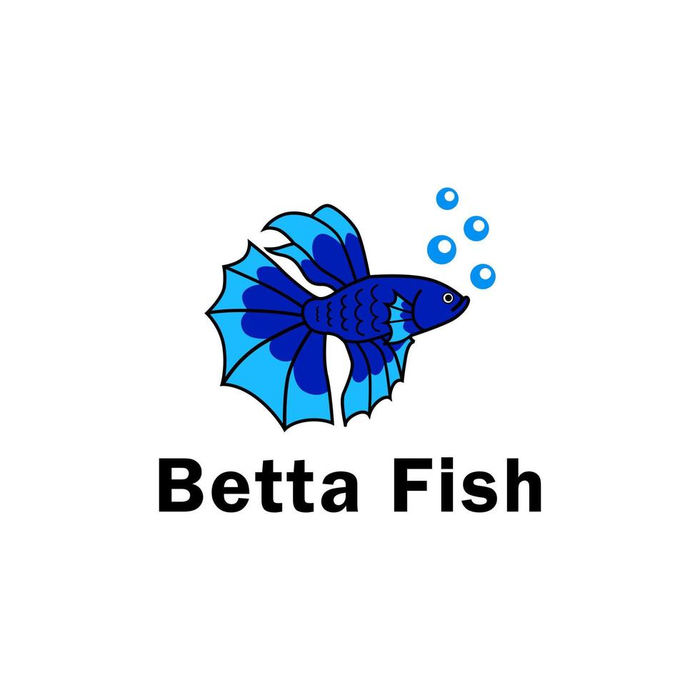 Blue Betta Fish Logo Design. design for a fish shop. vector