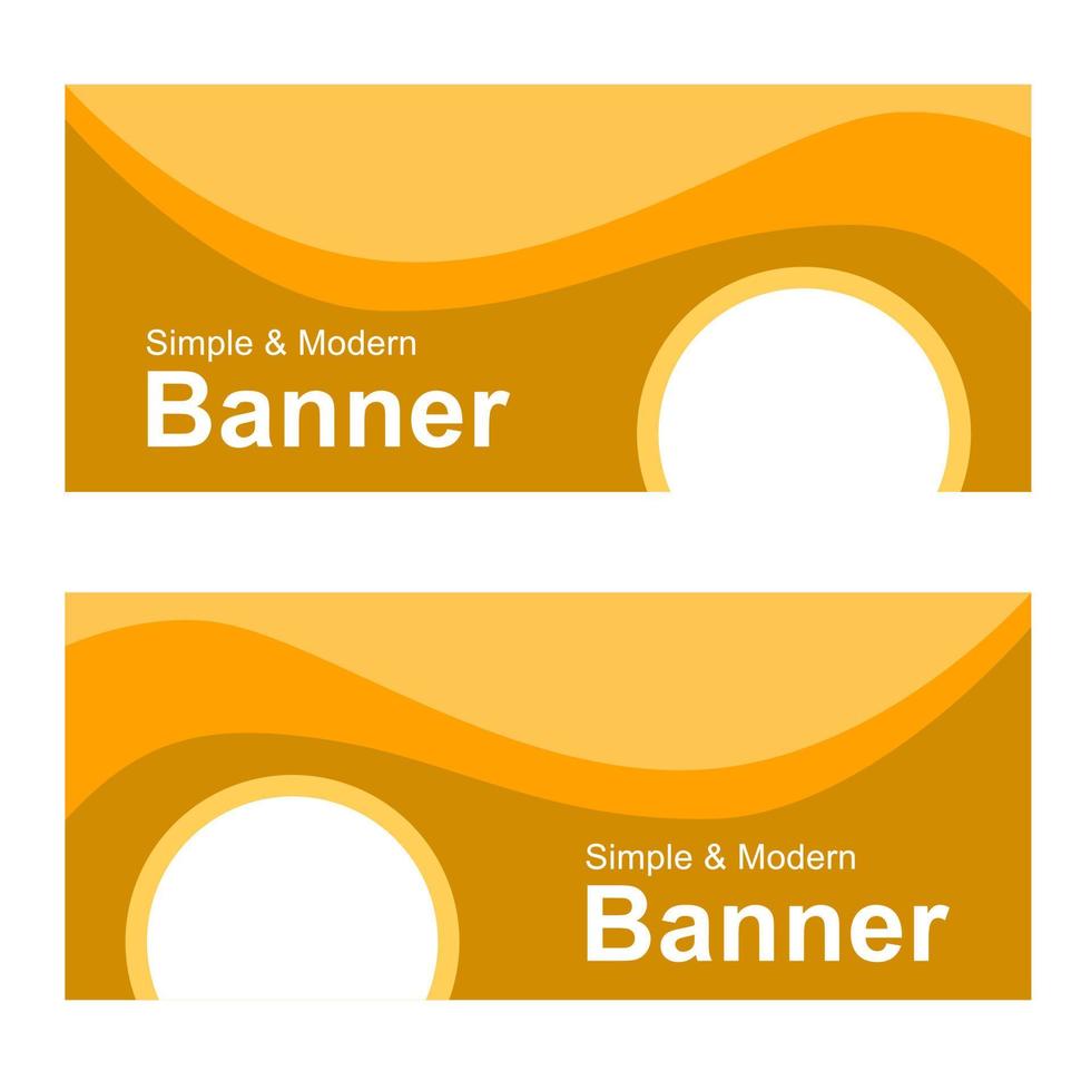 Diseño de banner horizontal de negocio abstracto naranja diseño de banner creativo para plantilla. banner horizontal naranja simple vector