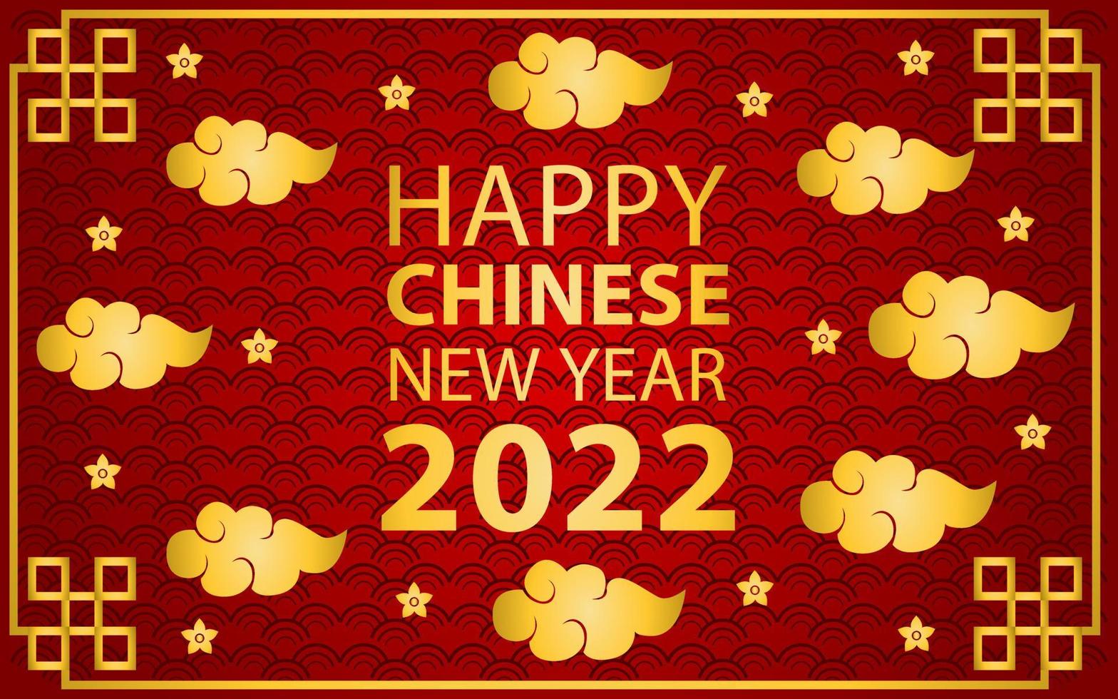 Chinese new year 2022 greeting background design in red color. designs for banners and covers. chinese ornament design vector