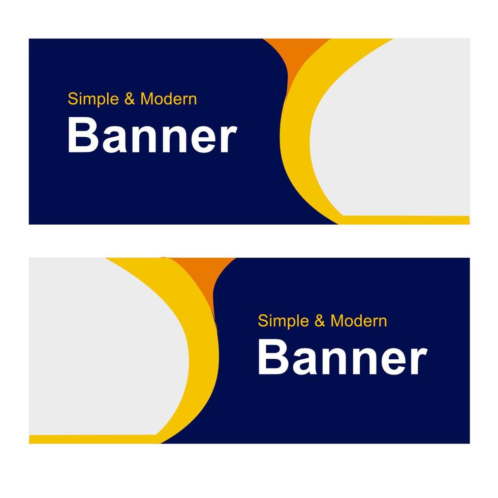 blue and yellow abstract business horizontal banner design creative banner design for template. Simple blue horizontal banner vector