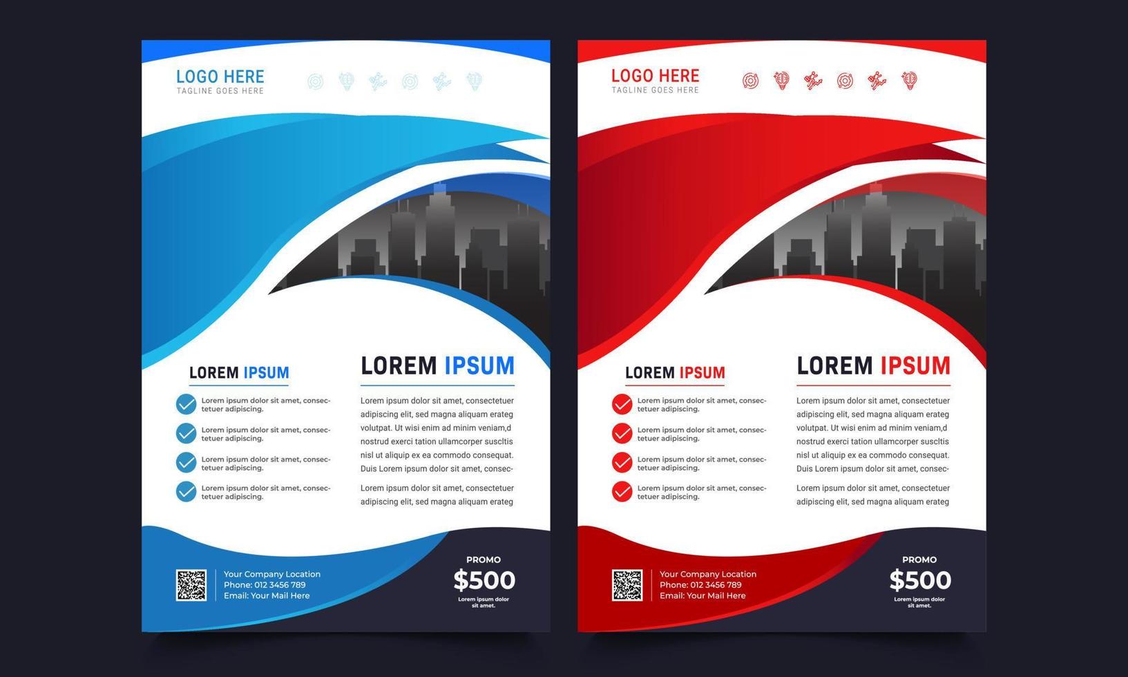 Business brochure flyer design a4 size template. Vector illustration editable file