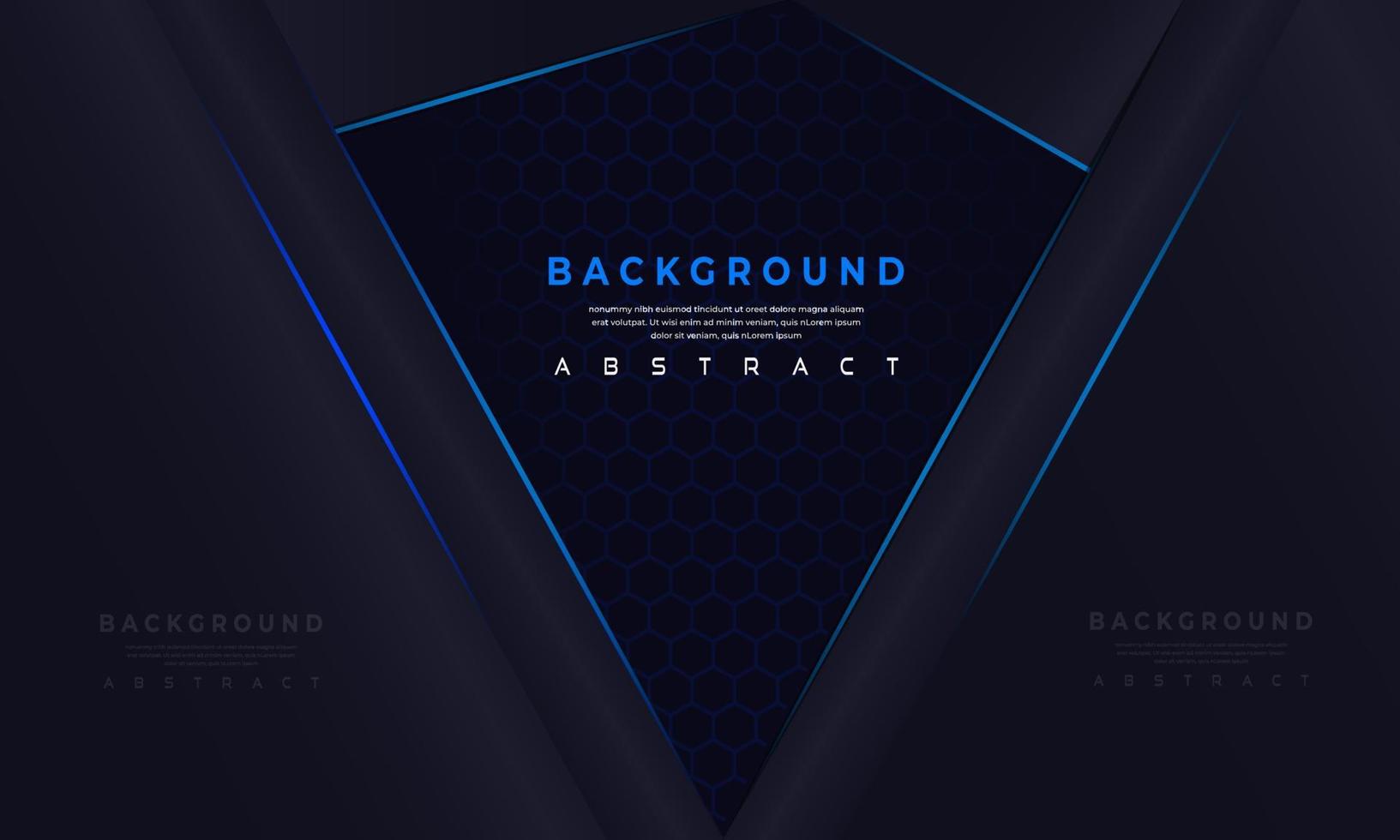 Vector Abstract, science, futuristic, energy technology concept. Digital image of light rays, stripes lines with blue light, speed and motion blur over dark blue background