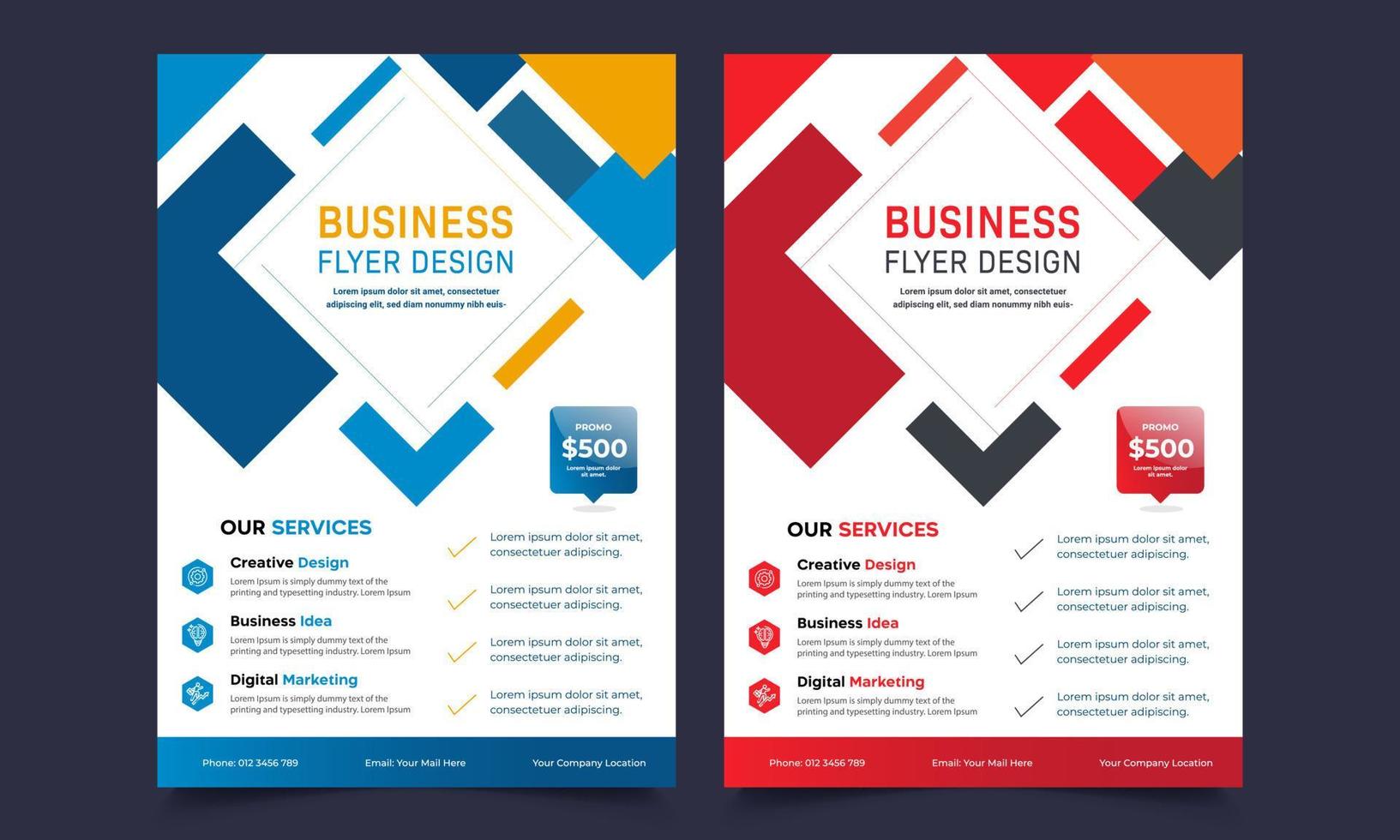 Business brochure flyer design a4 size template. Vector illustration editable file