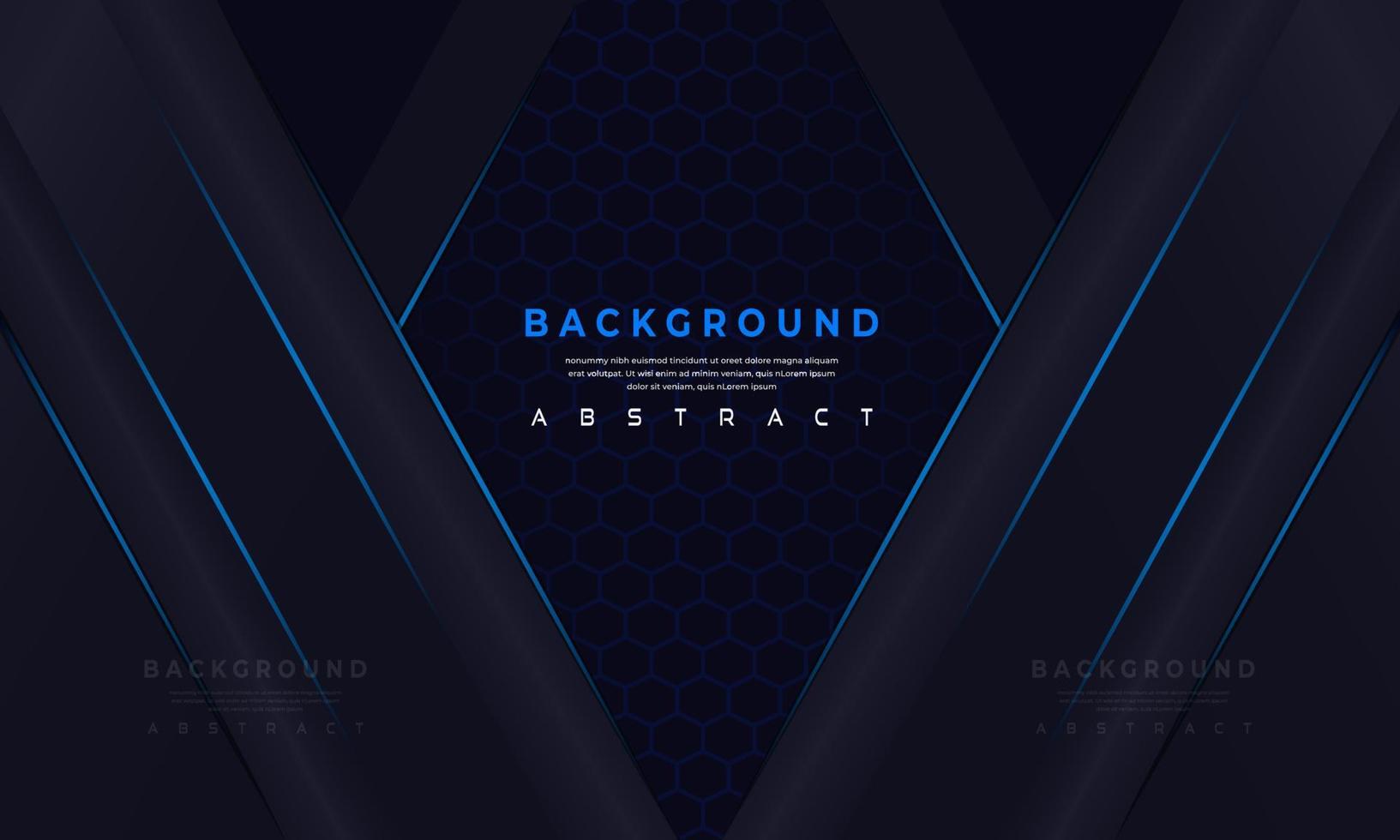 Vector Abstract, science, futuristic, energy technology concept. Digital image of light rays, stripes lines with blue light, speed and motion blur over dark blue background