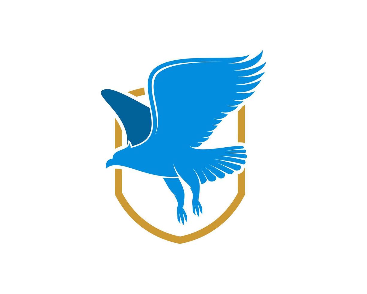 escudo simple con águila voladora vector