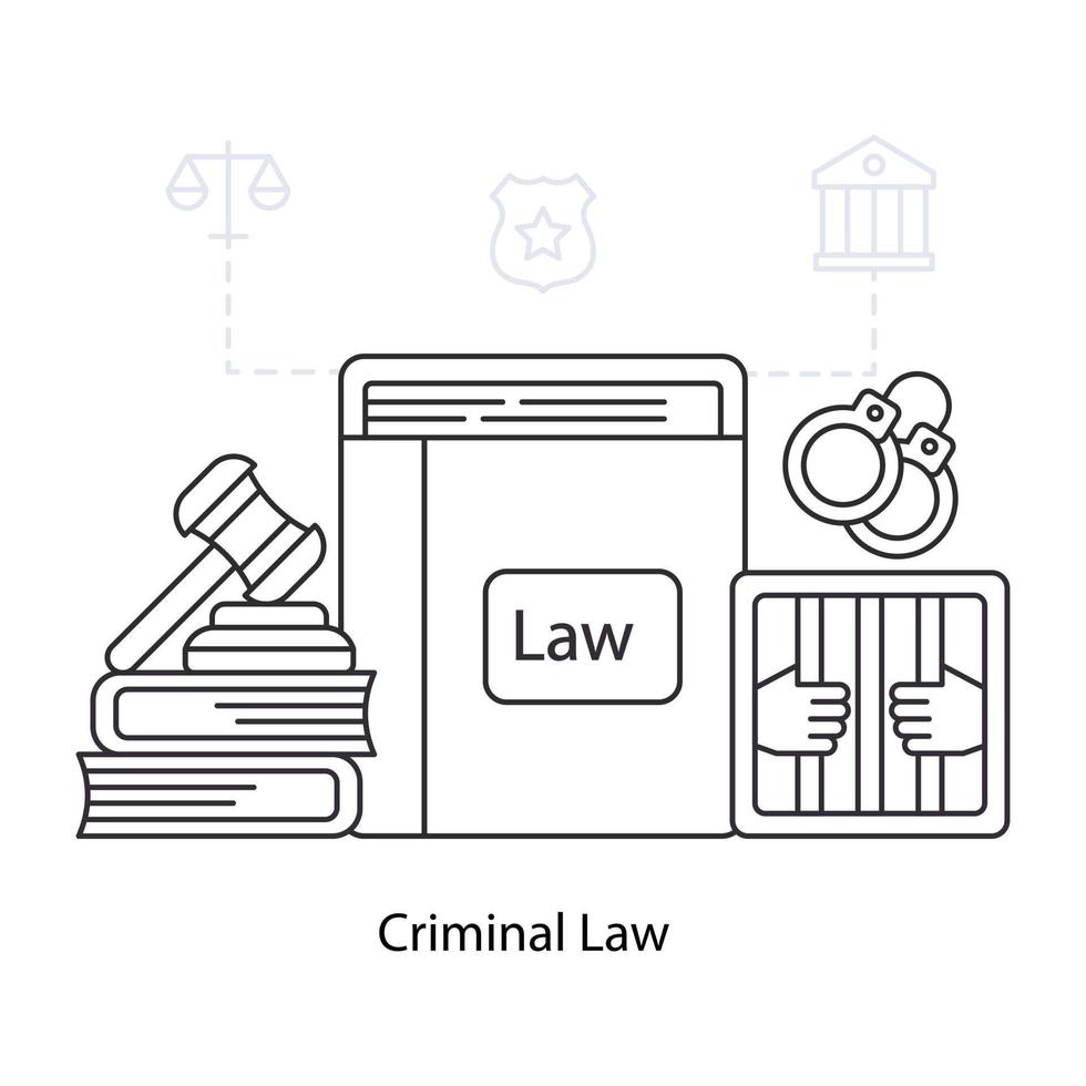 ilustración de descarga premium de derecho penal vector