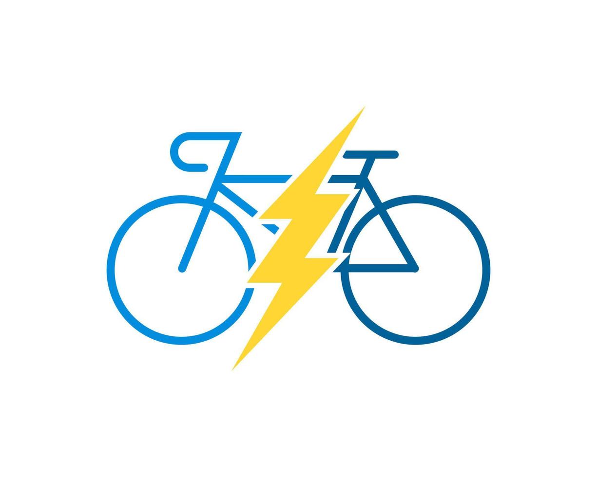 Electrical bike with yellow lightning inside vector