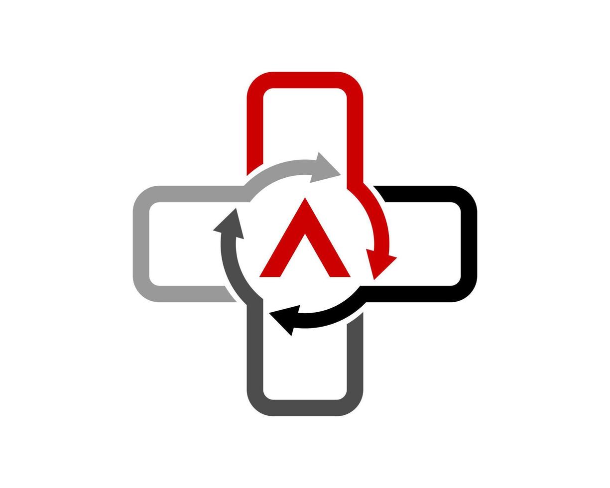Recycle with medical symbol vector