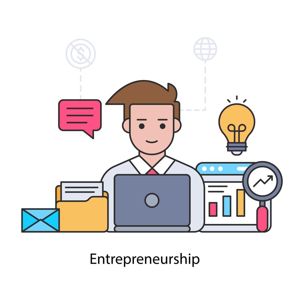 Entrepreneurship illustration in flat design 4997923 Vector Art at Vecteezy