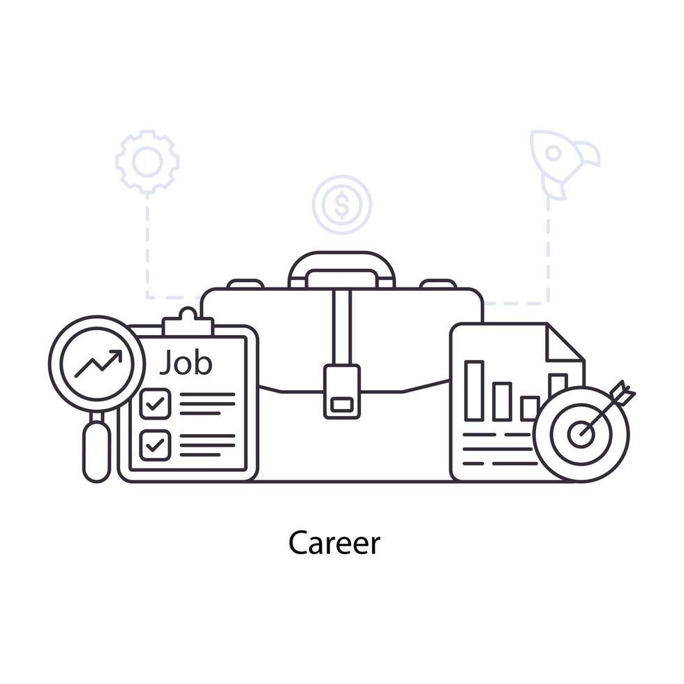 Conceptual linear design illustration of career vector