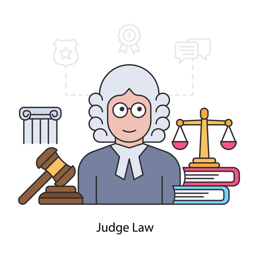 An editable design illustration of judge law vector