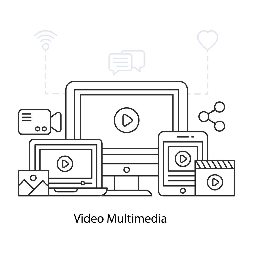 An illustration design of video multimedia vector