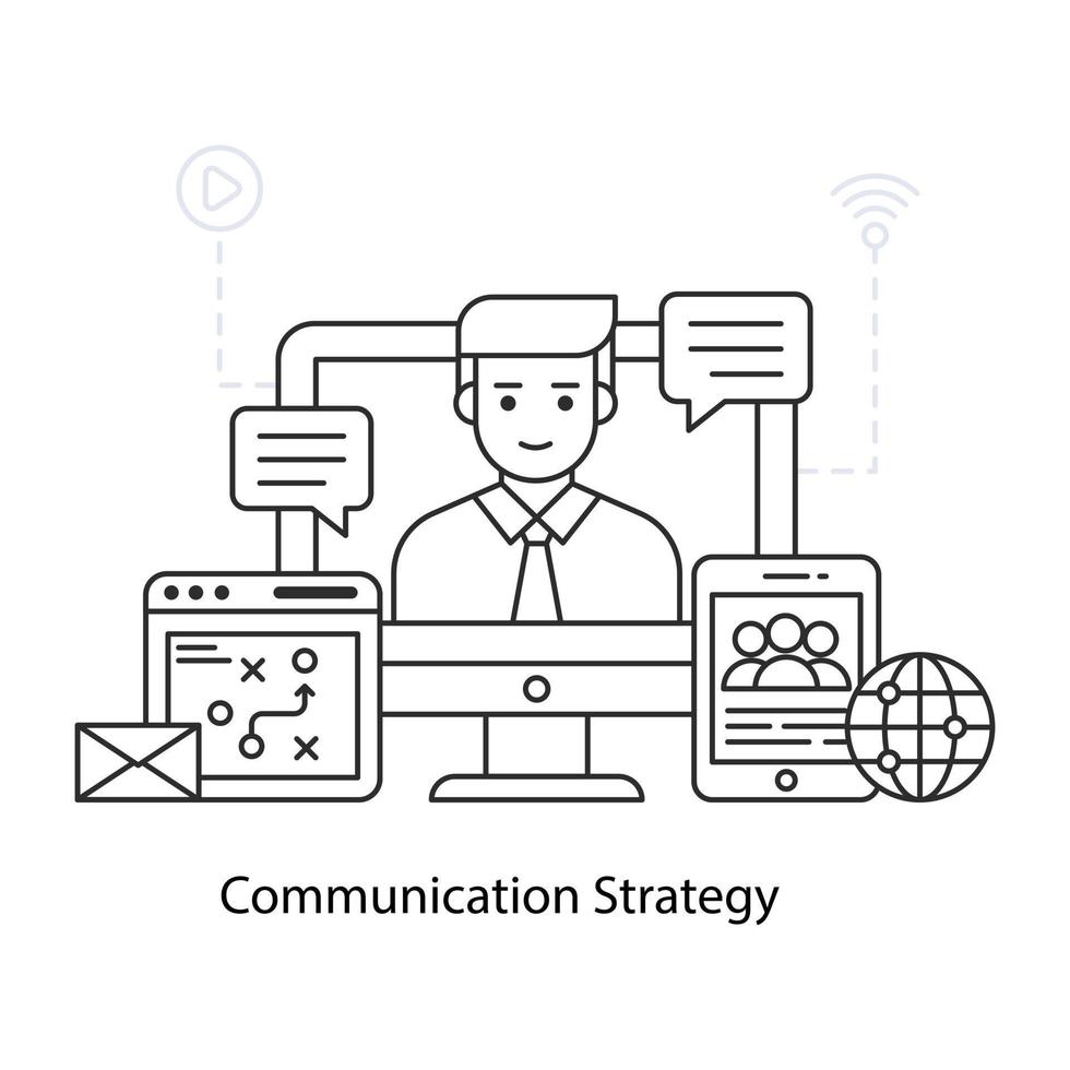 An editable design illustration of communication strategy vector