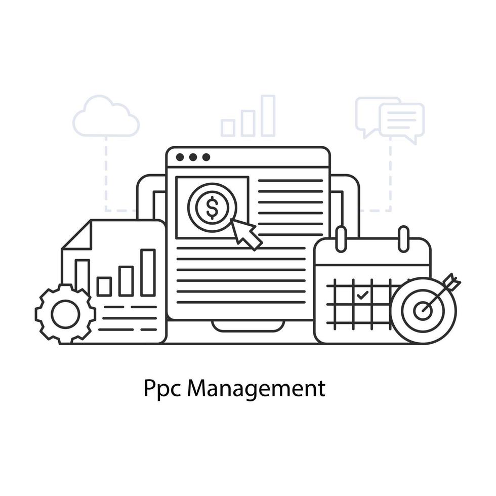 A unique design illustration of PPC management vector