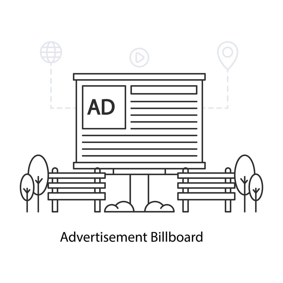 Advertisement board illustration, editable vector