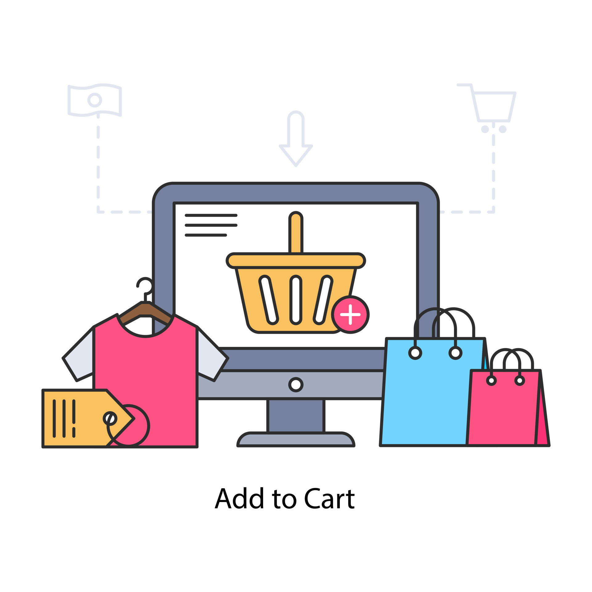 A unique design illustration of add to cart 4998006 Vector Art at Vecteezy