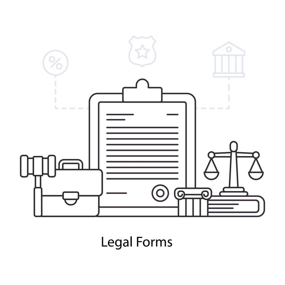 Legal form illustration in linear design vector