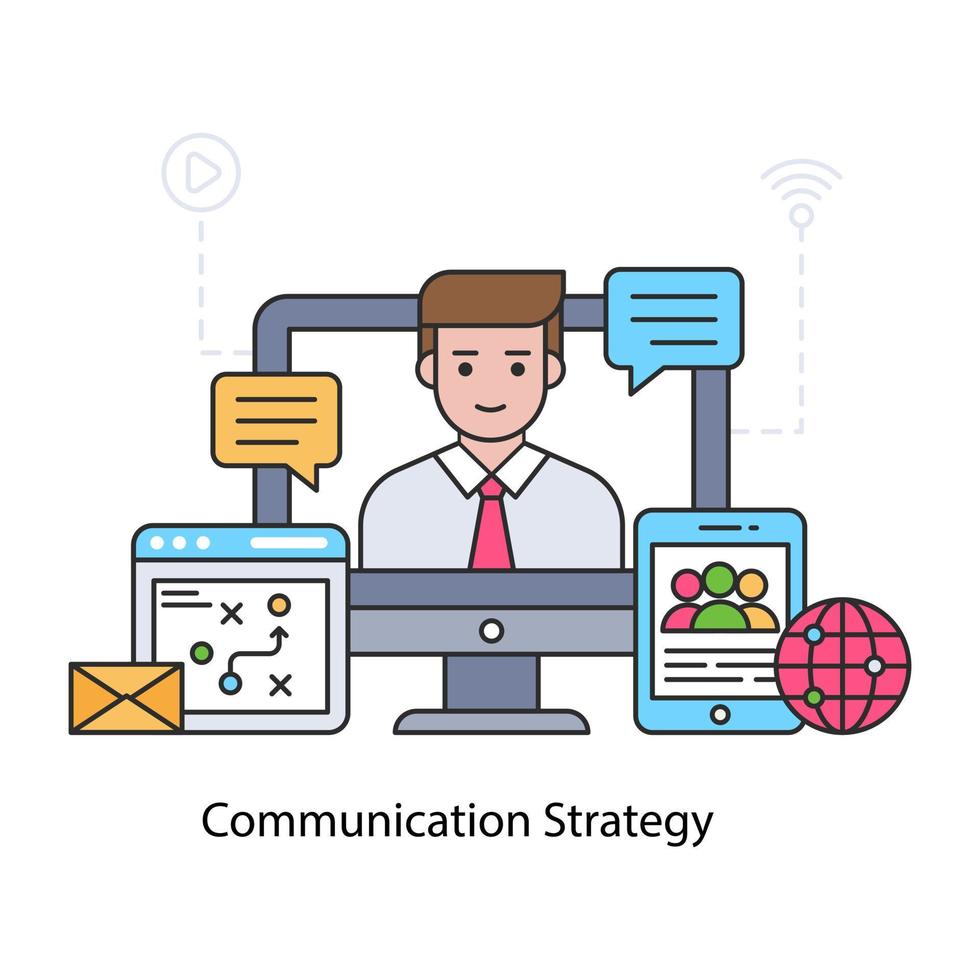 An editable design icon of communication strategy vector