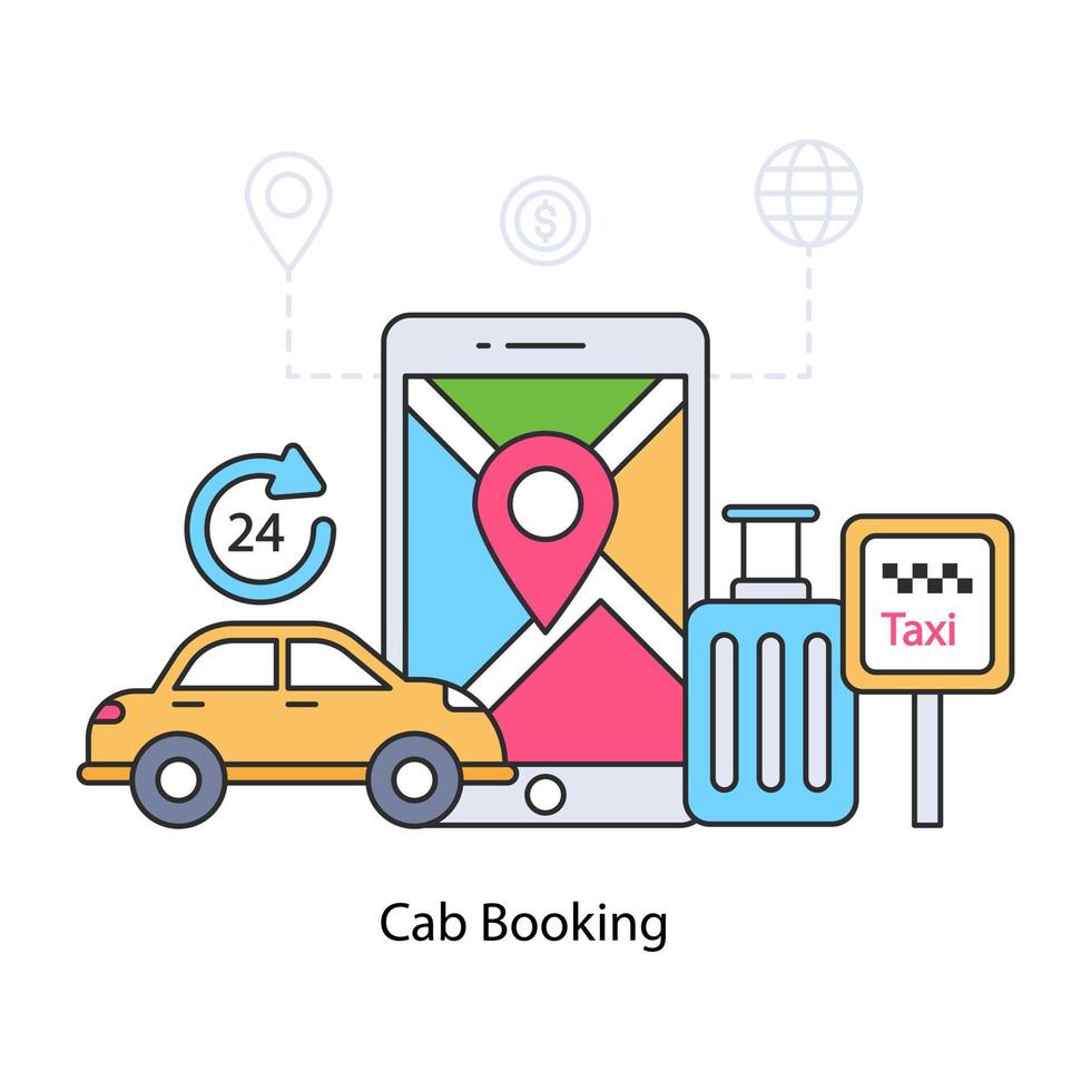 A unique design illustration of cab booking vector