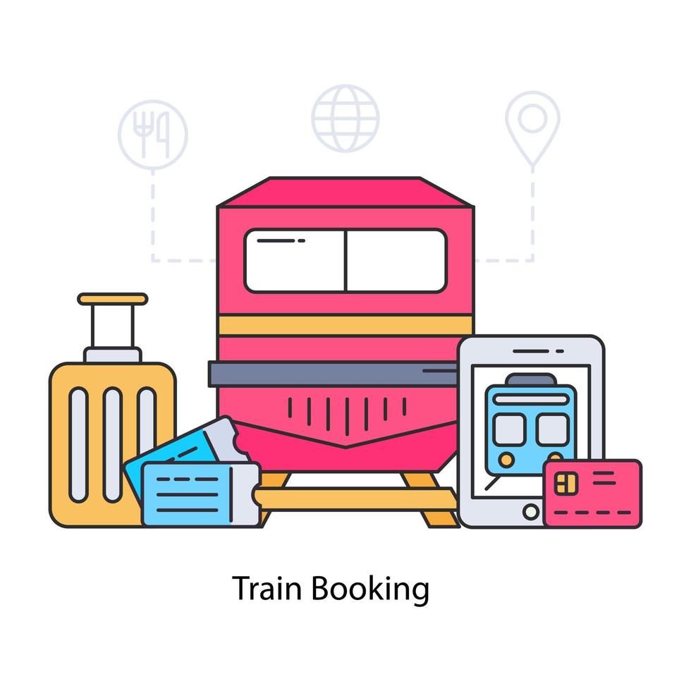 An illustration design of ticket booking vector