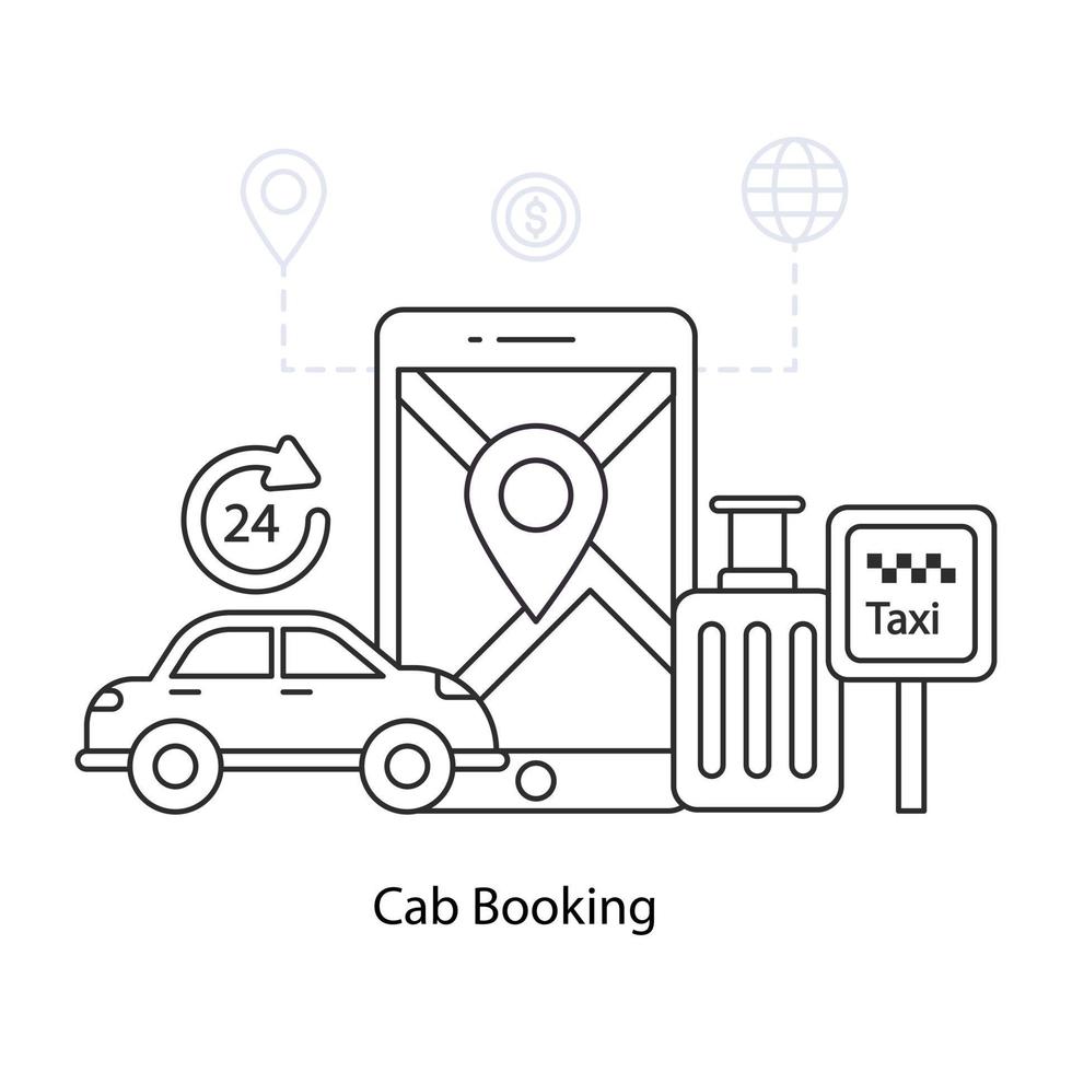 A unique design illustration of cab booking vector