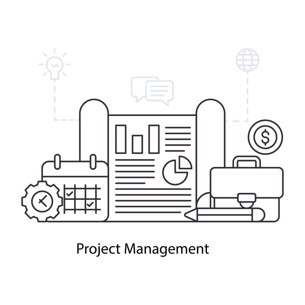 Project management illustration, editable vector 4998126 Vector Art at ...