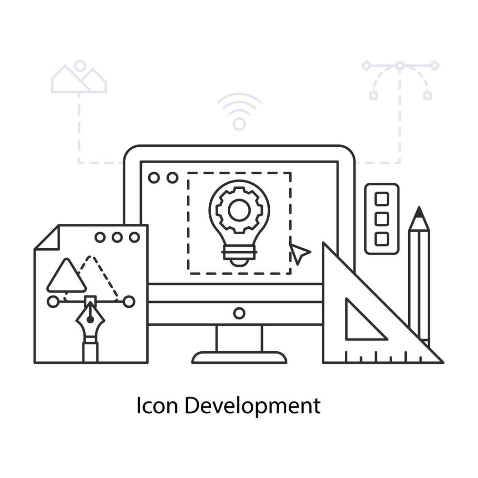 Icon development vector in linear design