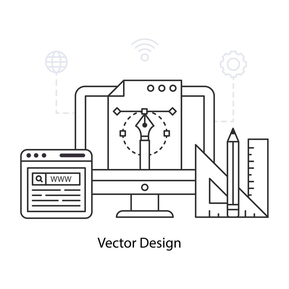 Vector design illustration in linear style