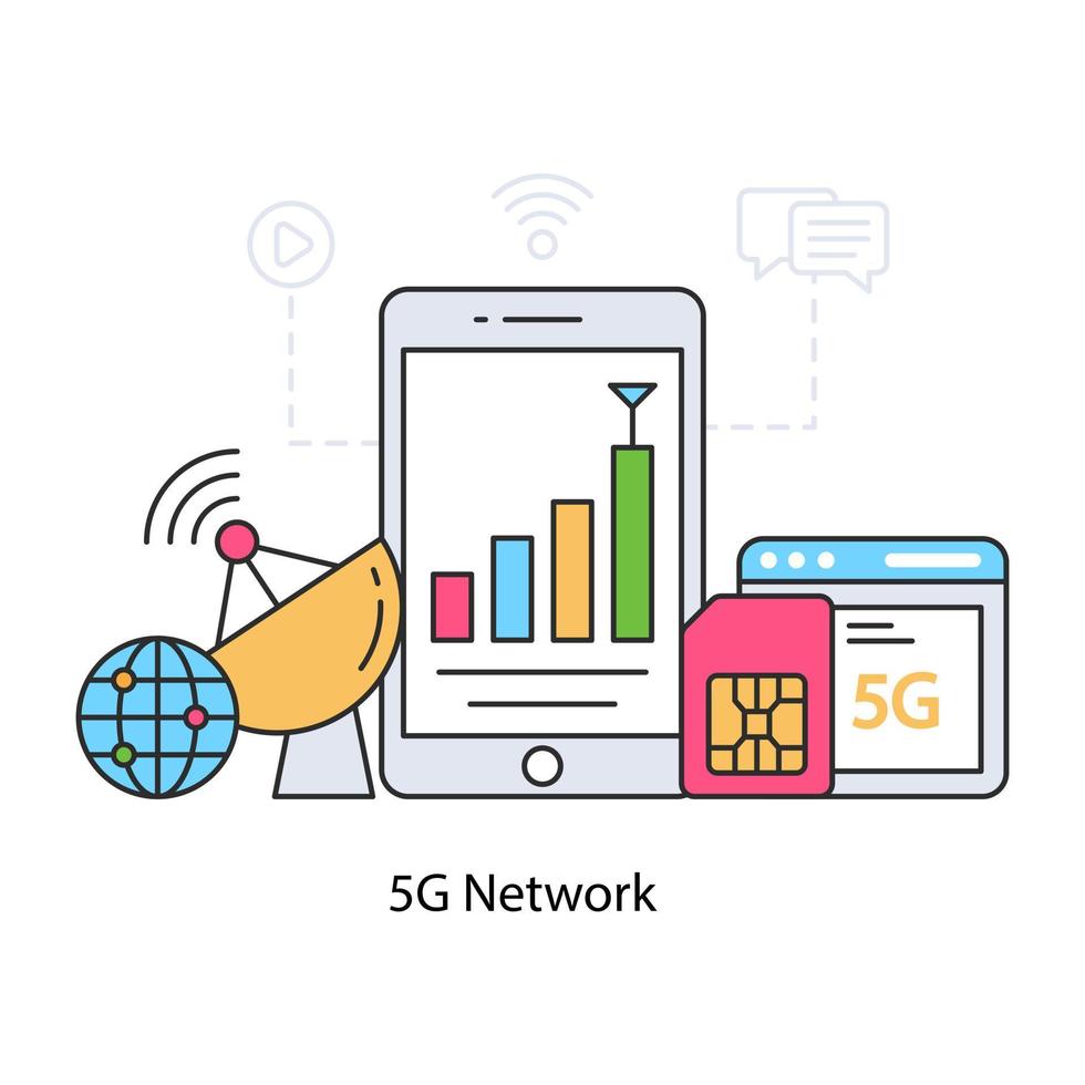 Icono de red 5g, vector editable