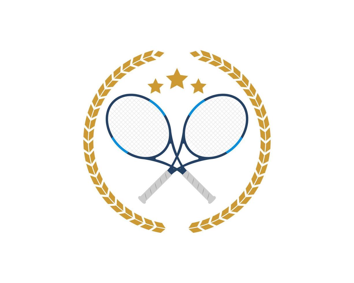 Circular wheat with cross tennis racket inside vector