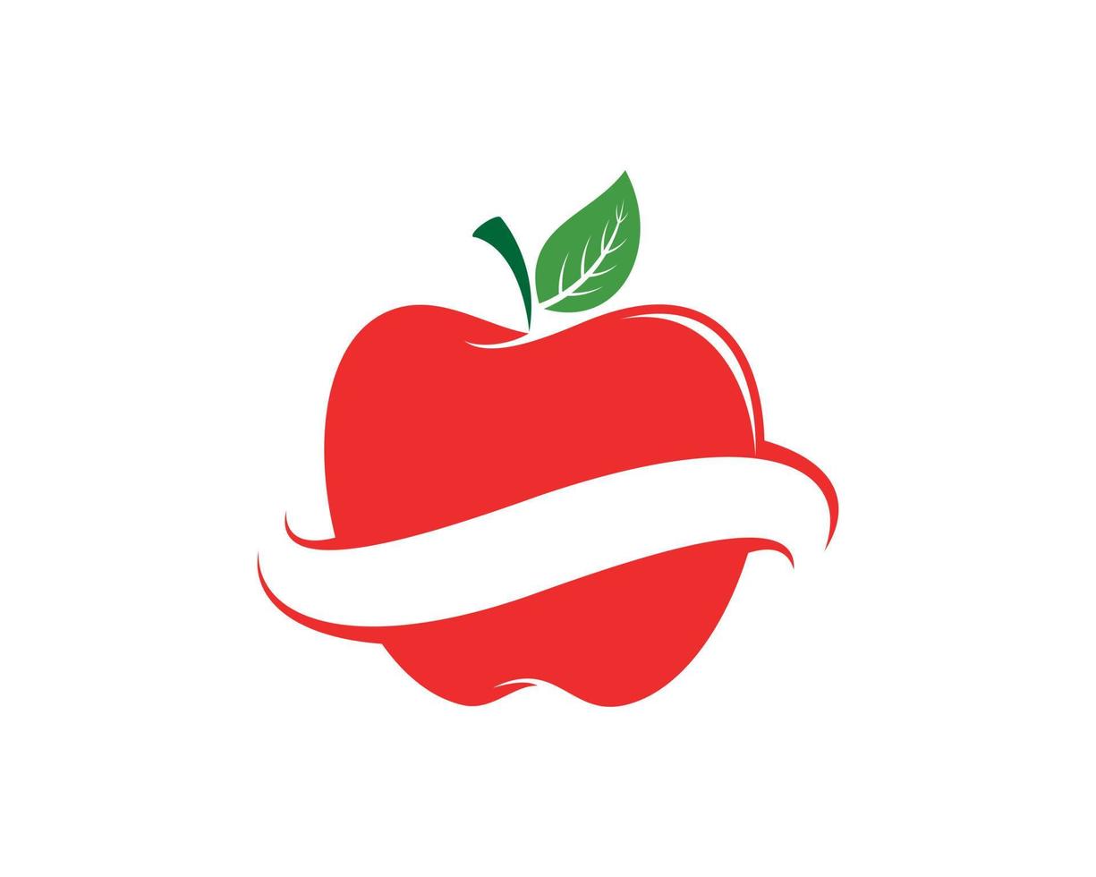 Red apple with swoosh vector