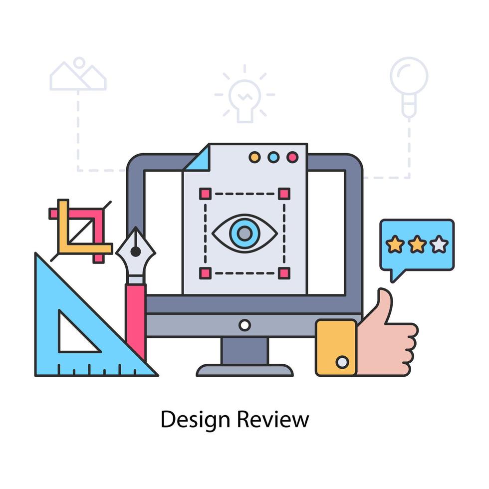 Perfect design illustration of design review vector