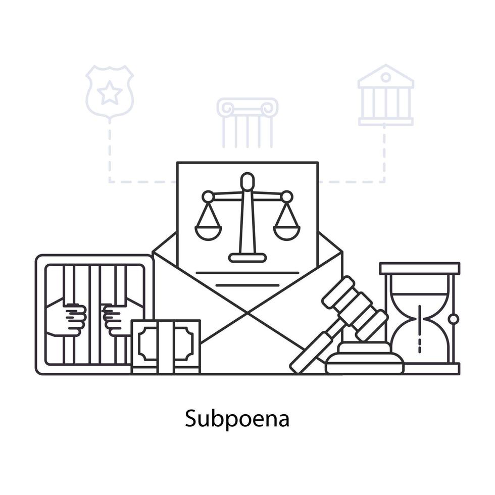 An illustration design of subpoena vector