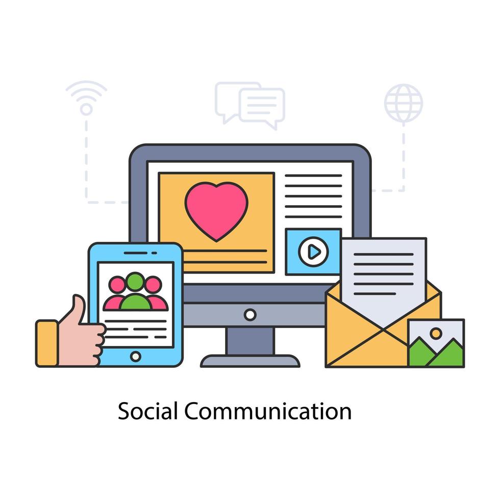un icono de diseño moderno de la comunicación social. vector